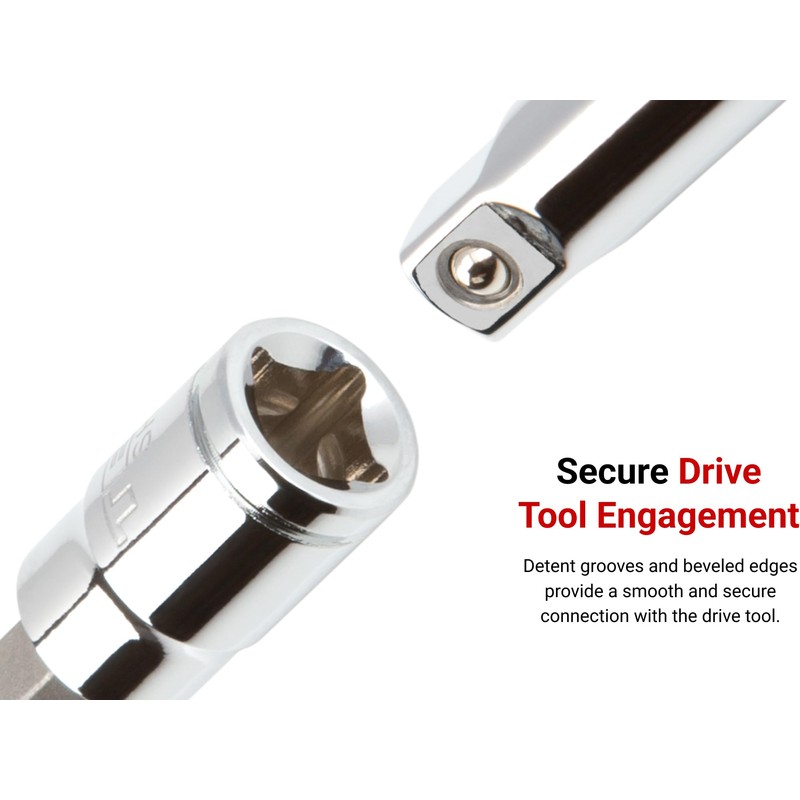 TEKTON 1/4 in Drive Hex Bit Socket Set with Rail,