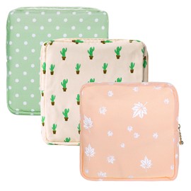 Ymapinc 3Pcs Pad Bags for Period, Sanitary Pad Pouch, Sanitary Napkin Storage Bag, Tampon Holder for Purse, Portable First Period Pouches for Teen Girls Ladies Women