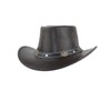 Black Jungle Cowboy Leather Hat - Reedley Size L