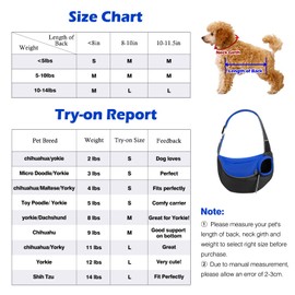 Pawaboo Dog Sling Carry Bag, Hands-Free Breathable Mesh Bag for Puppies and Cats, Drawstring Dog Papoose with Adjustable Strap and Bag, Crossbody School Bag Dog Handbag, S, Indigo