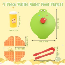 Coriver Children's Kitchen Accessories Wooden Waffle Iron Baking Set, Kitchen Accessories for Children, Waffle Iron Roll Toy for Girls Boys 3+ Years Old
