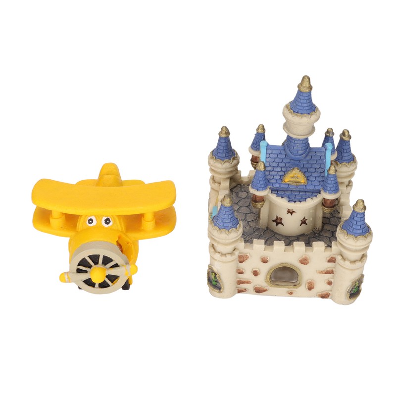 Aquarium Resin Airplane Castle Decoration Simulation Safe Cartoon Fish Tank