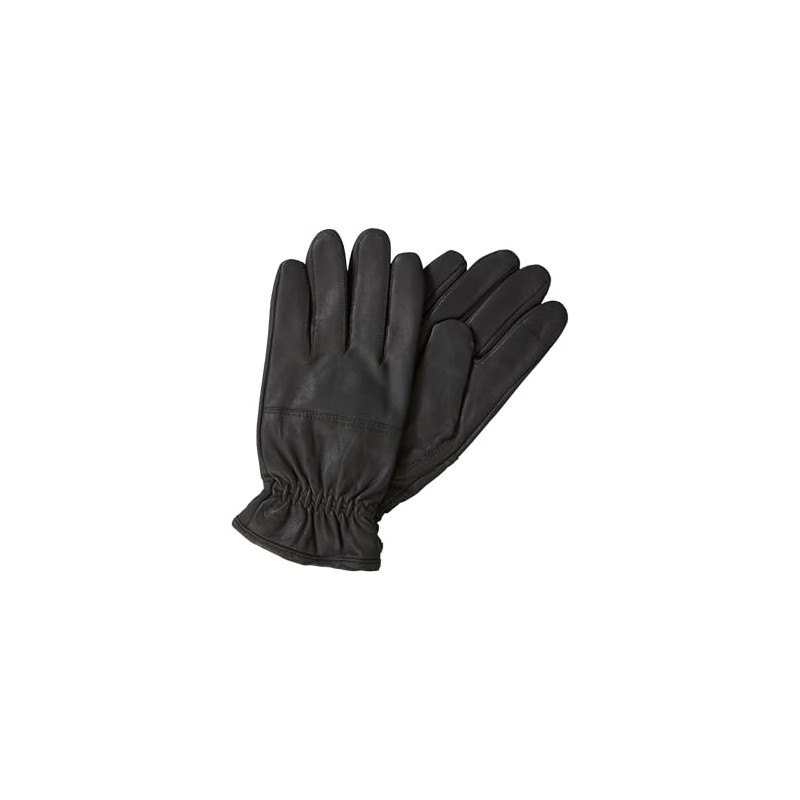 camel active Men's Leather Gloves with Screen Tab Function, Asphalt,