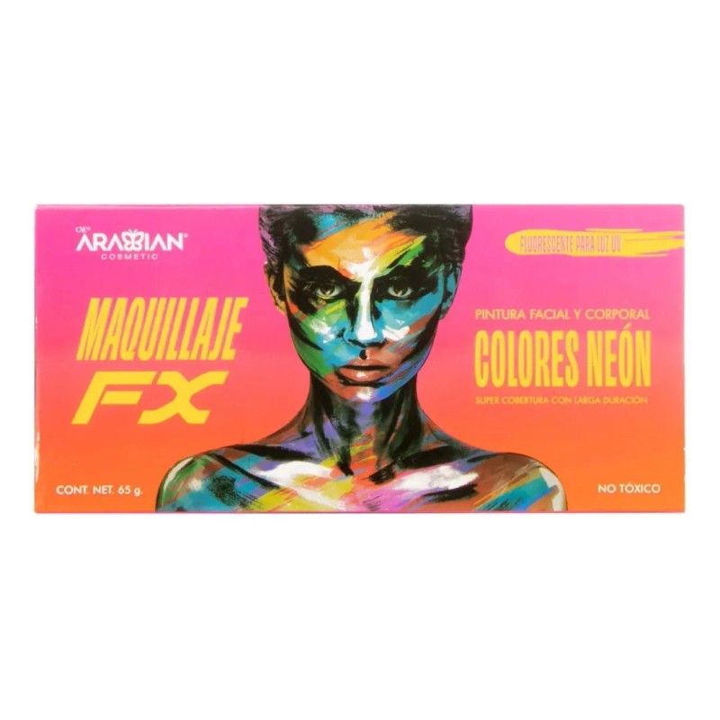 Arabian® Paleta Pintura Facial Y Corporal 8 Tonos Neón