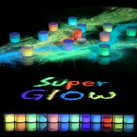 Rhea Arcas Glow in The Dark Powder,Luminous mica Pigment Powder for Epoxy Resin, glo Fluorescent Dye for Art Painting,Nail Polish,Acrylic Paint,DIY Crafts,Rocks,Slime and Theme Party,neon Color
