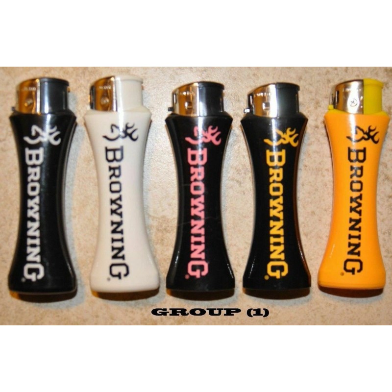 NULITE "BROWNING" 5 X Browning Curve Lighters ELECTRONIC REFILLABLE LIGHTERS
