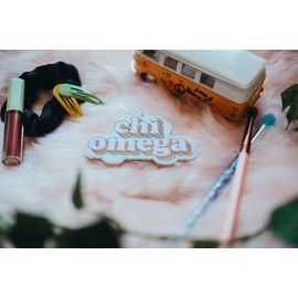 Sorority Shop Chi Omega Air Freshener - Retro Design, Bubblegum Scented for Car or Dorm, Sorority Gift, Charm Paraphernalia