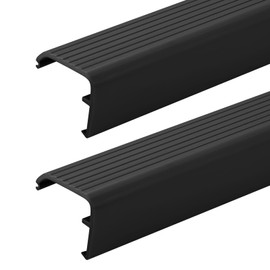 Briwooody 2 Packs Residential Threshold Cap 36'' Traditional Fixed Vinyl Cap Exterior Door Threshold Replacement for Residential Entry Door(Black)