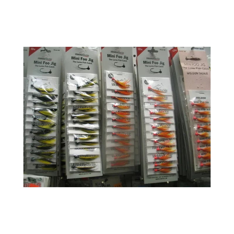 WELDON TACKLE Lot Of 12 Weldon Mini Foo Jigs 1/64oz