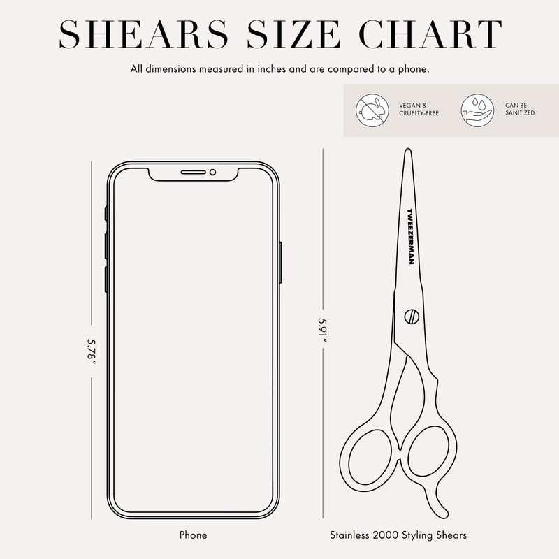 Tweezerman Stainless 2000 Styling Shears, 5.5 - Hair Scissors for