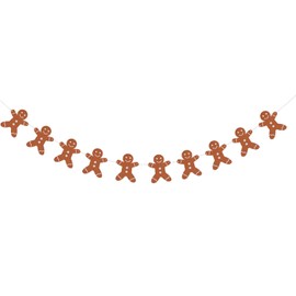 RmKbe Gingerbread Man Christmas Party Bunting Decoration Christmas Bunting Banner Gingerbread Man Banners DIY Decorations for Christmas Party Supplies