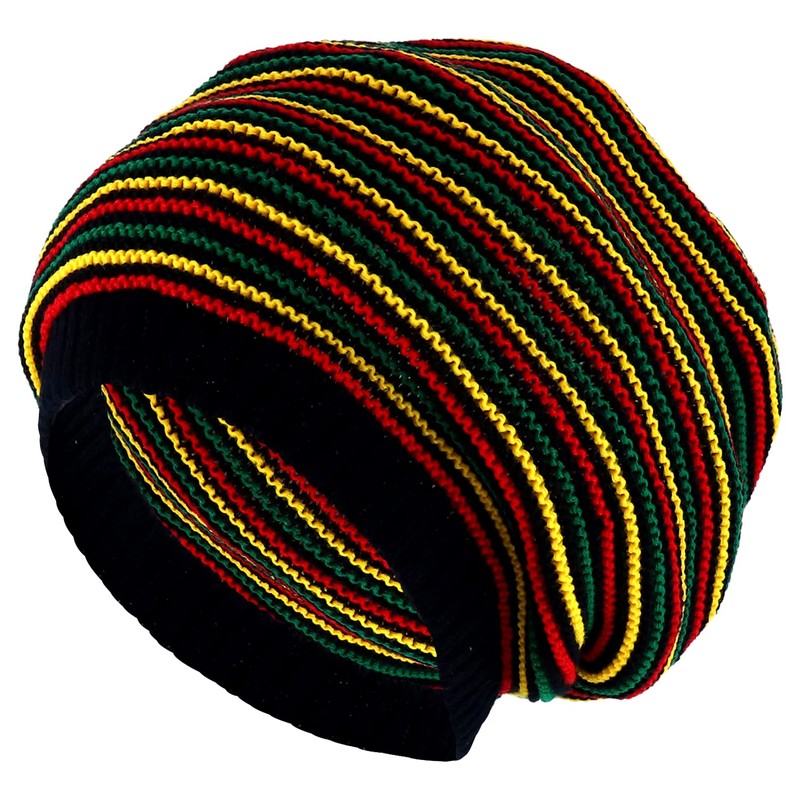 Armycrew Deep Crown Oversized RGY Striped 100% Acrylic Rasta Skully