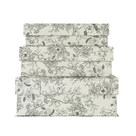 Soul & Lane Decorative Storage Boxes with Lids, Set of 3, Keepsake Box with Magnetic Closure, Photo Storage Box, Versatile Gift Boxes for Home Décor & Document Storage, Elegant Floral