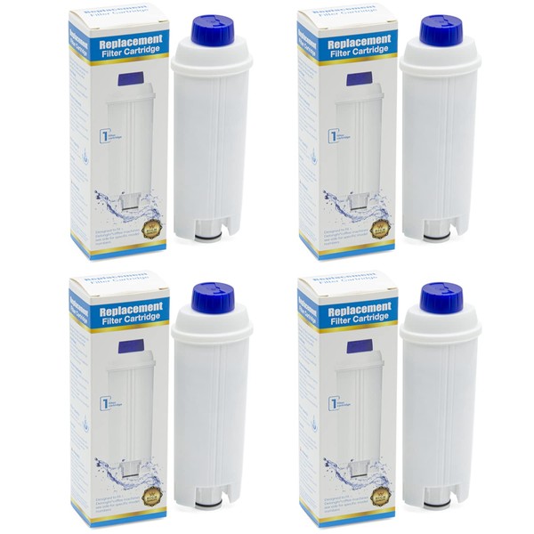 4 Pack DLSC002 Water Filters for Delonghi Magnifica, Dinamica, Autentica, Primadonna and all Series ECAM, ESAM, ETAM, BCO, EC