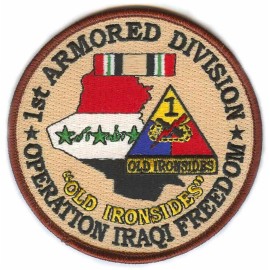 ARMY OLD IRONSIDES 1ST ARMORED OIF OPERATION IRAQI FREEDOM 4" EMBROIDERED PATCH