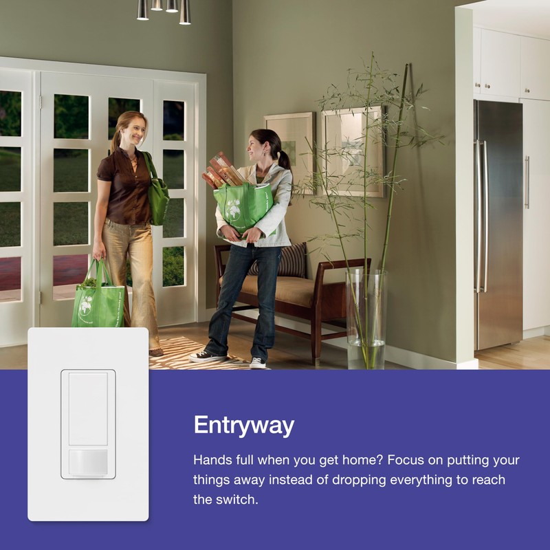 Lutron Maestro Motion Sensor Light Switch Indoor for Bathroom, Garage,