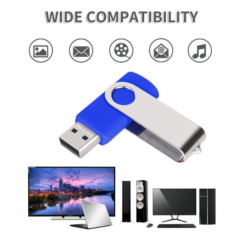 USB Sticks 8 GB Pack of 10, AreTop USB 2.0