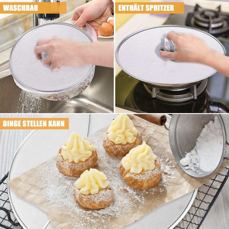 Stainless Steel Splash Guards, Multifunctional Splatter Screen Guards with Foldable