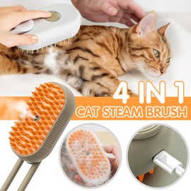 4 in 1 Cat Steam Brush for Shedding, Rechargeable Steam Cat Brush With Rotating Handle, for Massaging and Cleaning Shedding Pet Hair, for Cats Dogs