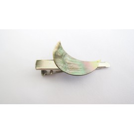 Pink purple gray green moon shaped shell alligator hair clip