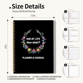 KAICN End of Life Planner, Last Wishes Organizer Planner Notebook for Beneficiary Info, Will Preparation, When I'M Gone Organizer, Death Planner, 7.5" X10”（Black）