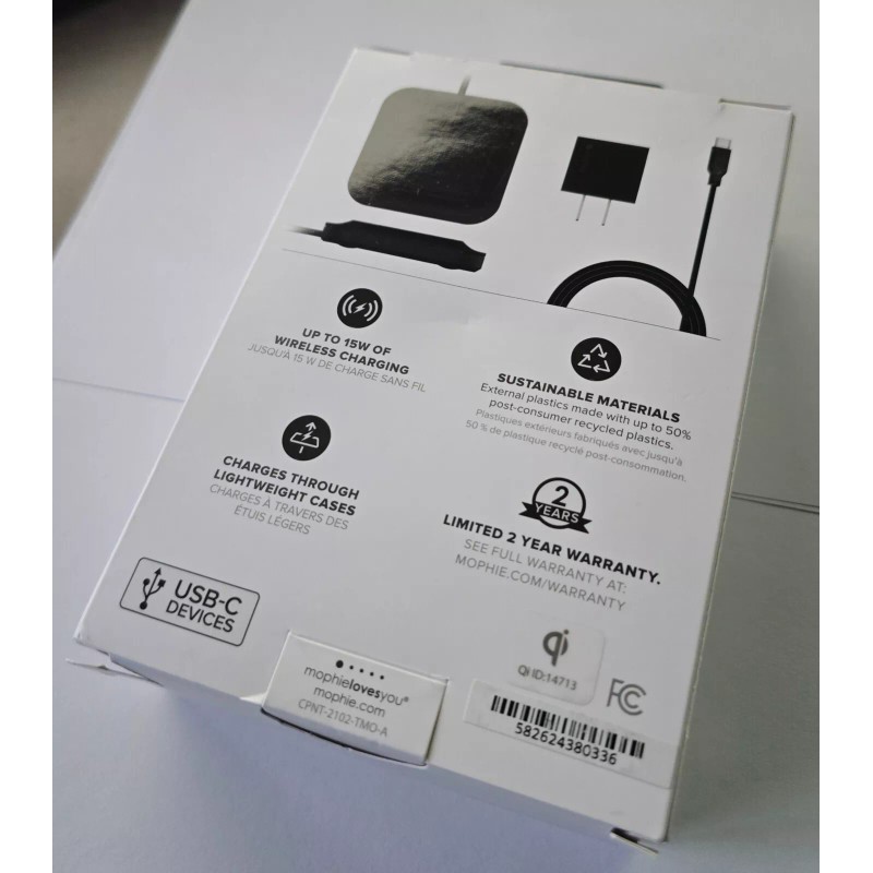 mophie NEW OEM Black Mophie 15W Universal USB-C Wireless Charging