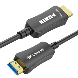 Rulykar 8K Fiber Optic HDMI Cable, 16FT,HDMI 2.1 Cable 48Gbps Ultra High Speed,8K@60Hz/4K@120Hz,Dynamic HDR/eARC/VRR, Ultra HD Directional HDMI Cord Compatible with HDTV PC RTX4090