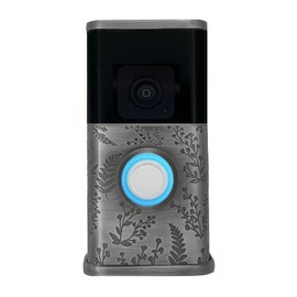 Wildflower Video Doorbell Cover (Compatible with Ring 3, 3 Plus, 4, Battery Plus, and Battery Pro) (Antique Pewter)