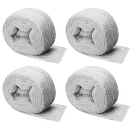 Shineboc Steel Wool Mice Control, 4 Pack of 3.1" x13 Ft #00000 Steel Wool Roll Gap Filler for House Garage Garden, Keep Mice Away from Holes Siding Pipeline Vents Wood Metel Polishing, Extra Fine