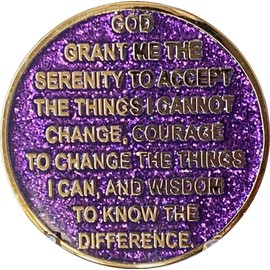 If Nothing Changed There'd Be No Butterflies Reflex Purple Glitter Gold Plated Medallion Butterfly Chip