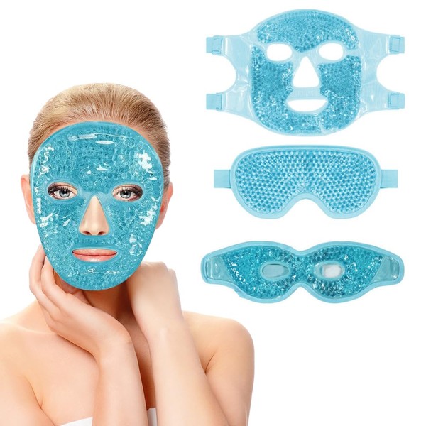 ZOYDP ZOYDP 3 PCS Cooling Eye Mask & Cooling Face Mask, Reusable Ice Face Mask, Cooling Gel Eye Mask, Cold Eye Mask, Ice Eye Mask for Puffy Eye, Face Puffiness, Migraine, Dark Circles