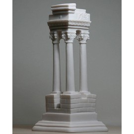 Ruins Columns Corinthian Ancient Greece Cast Marble Statue Sculpture