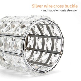 Make Up Brush Storage Made of Crystal, Makeup Brush Holder Brush Holder Cosmetic Organiser Pen Container Desktop Tool (Sliver)