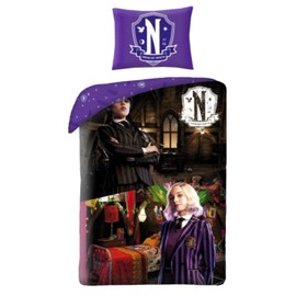 Halantex Wednesday with Enid Sinclair - Duvet Cover 140 x 200 cm with Pillowcase 70 x 90 cm - 100% Polyester - Multi-Coloured