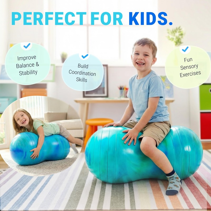 PlayZap Peanut Ball for Kids Adults, Exercise Ball for Physical