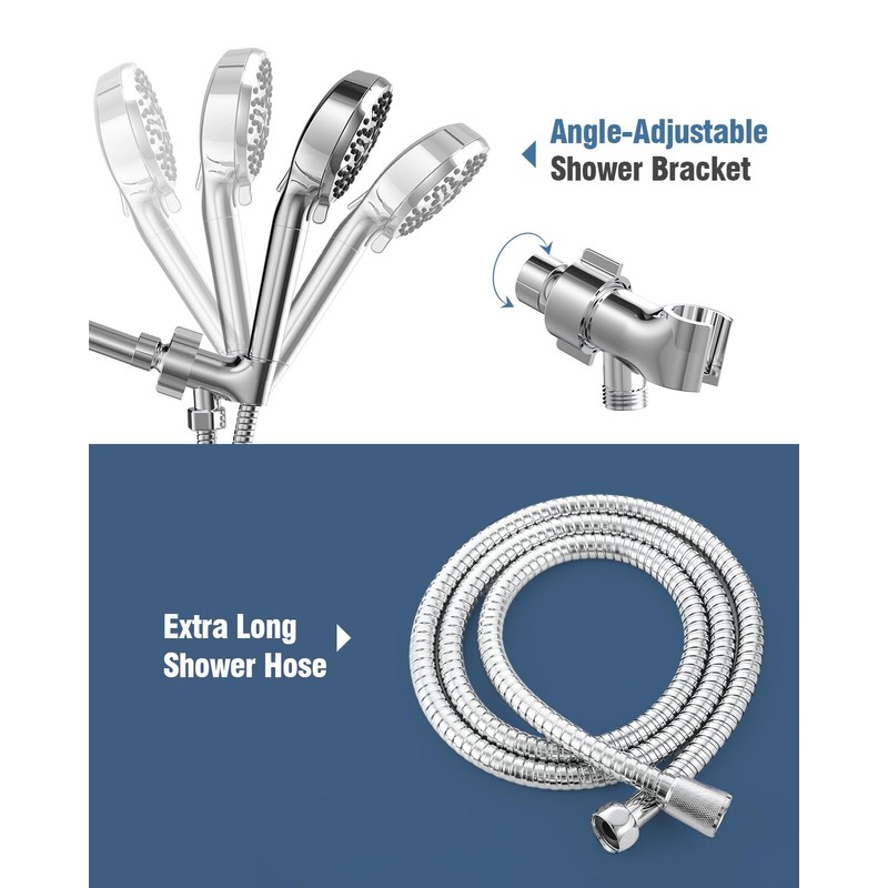 Filtered Shower Head with Handheld, BOWGER 6 Modes High Pressure
