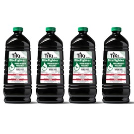 TIKI BiteFighter® Mosquito Repellent Torch Fuel 3/4 Gallon (100 oz.) 4-Pack, Citronella & Cedar Formula for Mosquito Repellency, Easy Pour Bottle, Use with Torches & Table Torches, Outdoor & Backyard