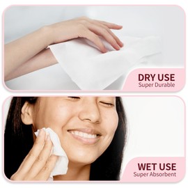 800 Count Disposable Face Towels, Soft & Skin Friendly Face Towelettes Disposable, Facial Tissue Dry Wipes for Women Cleansing