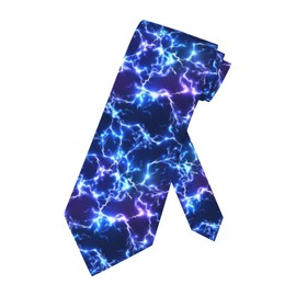NiuKom Abstract Blue Electric Lightning Men'S Neckties Tie Fashion Tie Print Novelty Neck Ties For Every Outfit