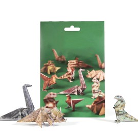Nymora Kit per origami di dinosauro di carta, 50 pezzi, fai da te 3D, attività creative per bambini e adulti, decorazione da scrivania a forma di dinosauro fatto a mano, regalo