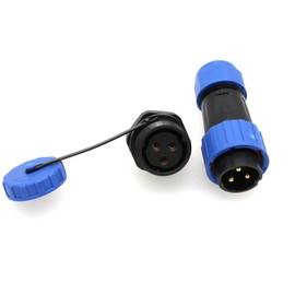 HangTon TY16 3 Pin Male Female Connector Screw Terminal Aviation Waterproof Panel Mount for Power Outdoor Device 10A, Panel Mount