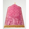 Plush Padded Muslim Prayer Mat with Tassels and Prayer Beads,