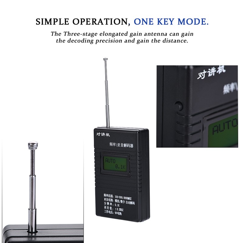 Portable Walkie Talkie Frequency/Subaudio Decoder Frequency Meter Counter