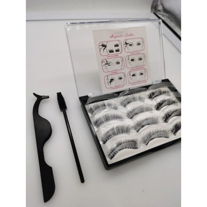 Pestañas Postizas Magnéticas Kit Con Aplicador Clip Pestañ