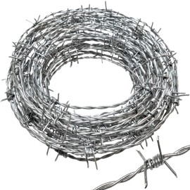 Dlh western Real Barbed Wire 60ft 15.5 Gauge 4 Point - Great for Crafts, Fences, and Critter Deterrent