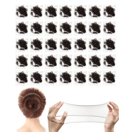 KGDUYC Pack of 35 Invisible Hair Nets, Hair Nets Buun, Reusable Fine Mesh Ballet Bun Hair Net, Elastic Hair Nets for Nurses, Dancers, Flight Attendants - Brown