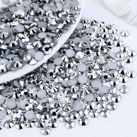 Briskbloom 2000PCS SS20 5mm Resin Flatback Rhinestone, Mine Silver Flatback Rhinestones for Nails, Tumblers, Mugs, Bottles, Craft Decoration, Loose Bling Glitter Diamond Stone