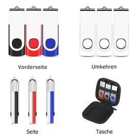 AreTop 32 GB USB 3.0 Stick with USB Memory Stick Bag, High Speed USB 3.0 Memory Sticks, for Data Storage, Double Colour Matching for Easy Classification
