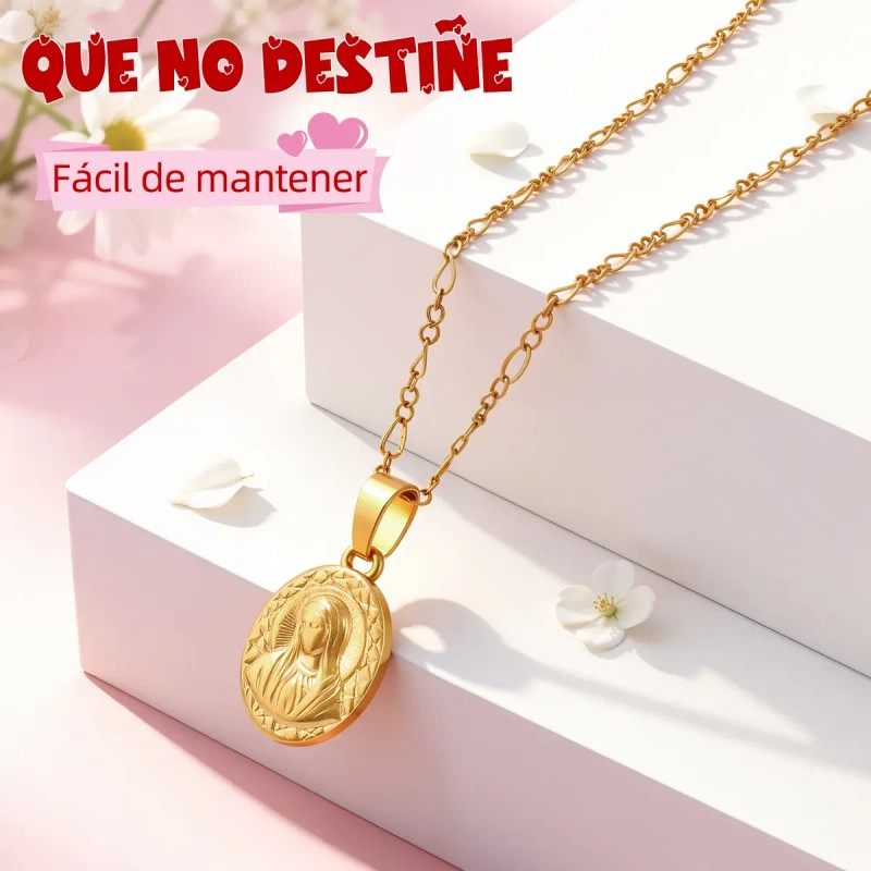 Sinyi - Collar Con Medalla De Virgen De Guadalupe Chapa