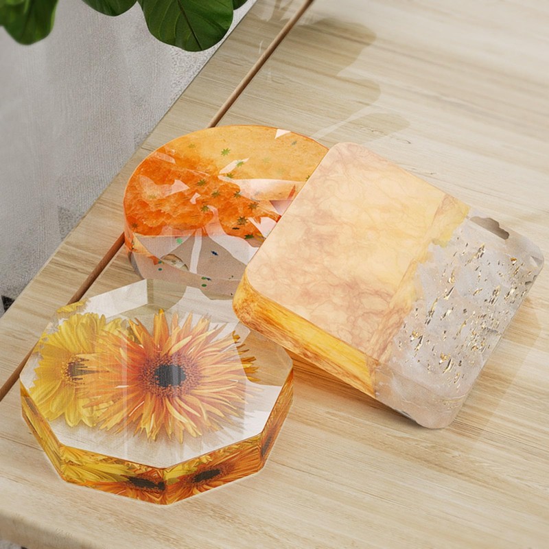 Coaster Resin Molds, 6-Cavity Deep Coaster Molds for Epoxy Resin，Flower